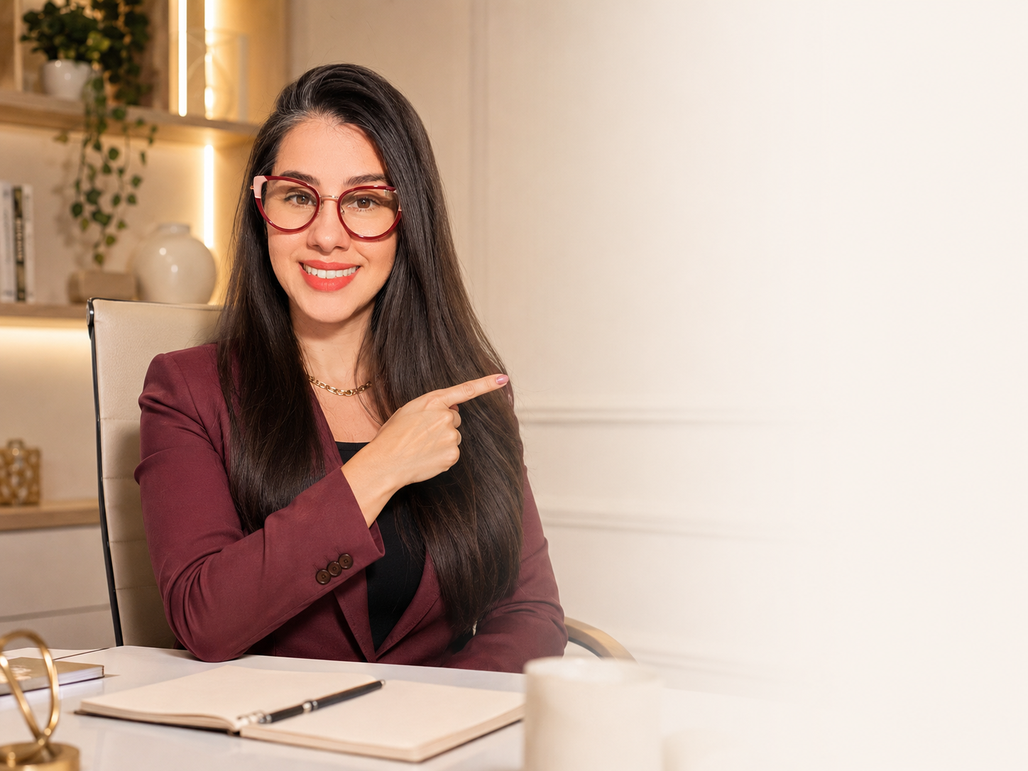 Mulher madura com IA estratégica